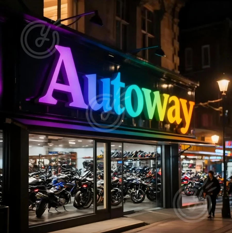 مخصص في الهواء الطلق الأعمال RGB LED تسجيل مضيئة لوحة مقاومة للماء لمتجر السيارات تصميم الإعلان رسالة تسجيل الضوء #2