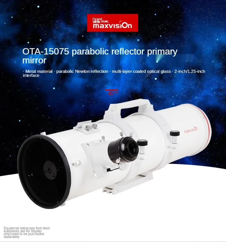 Maxvision 150/750 reflejo newtoniano parabólico telescopio astronómico profesional gran aumento observación de estrellas OTA