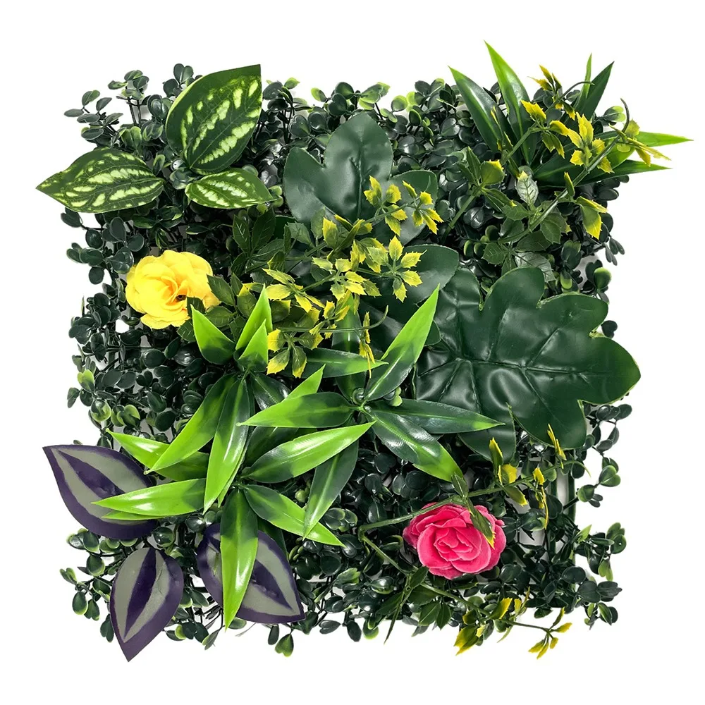 

DIY Artificial Plant Wall Panel Eternal Life Sunflower Artificial Eucalyptus Carpet Lifelike Durable Artificial Fern Grass