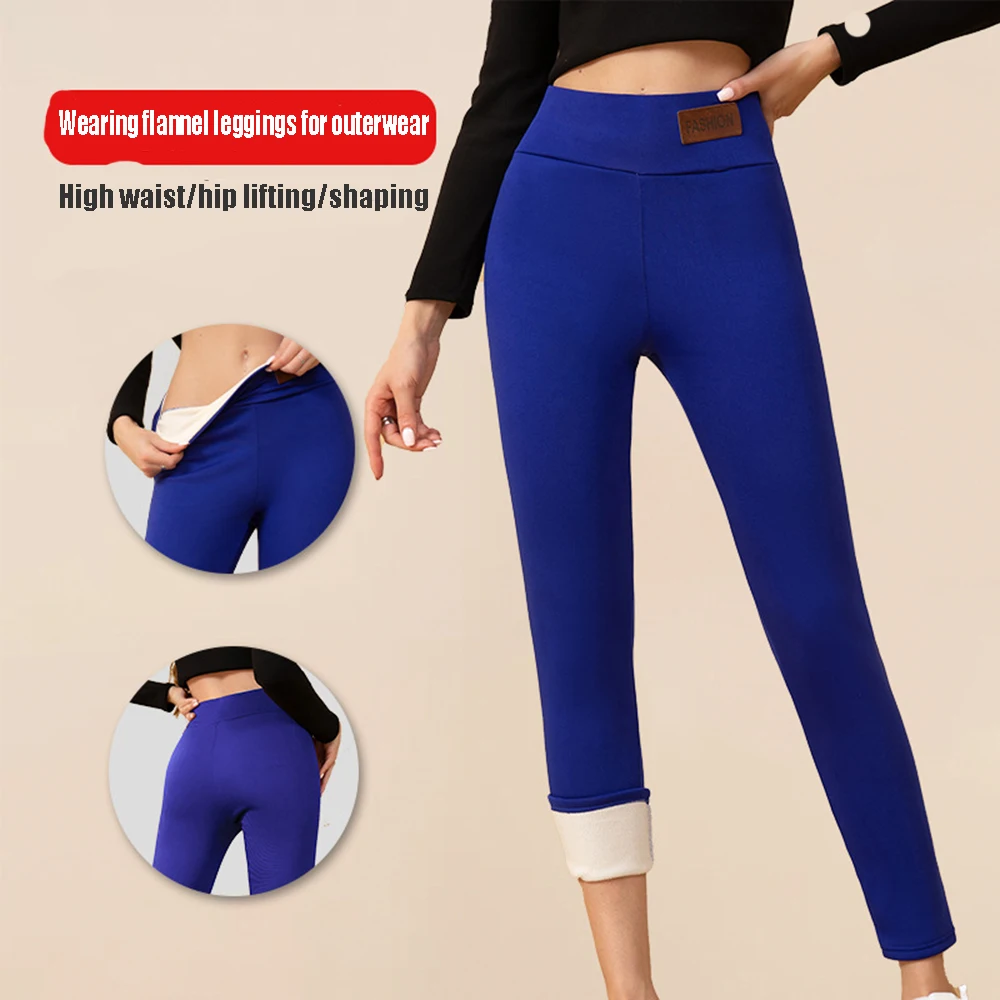 ملابس خارجية نسائية سراويل ضيقة من صوف الضأن مضافة من الصوف Ropa Mujer ملابس نسائية شتوية ملابس نسائية سراويل ملابس مقاس S ~ XL #1