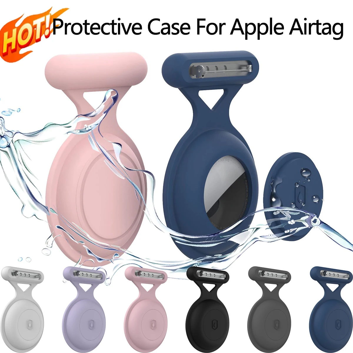 

Защитный силиконовый чехол для трекера AirTag, скрытая брошь-держатель, водонепроницаемый, для детей, предотвращающий потерю, аксессуары для AirTag.