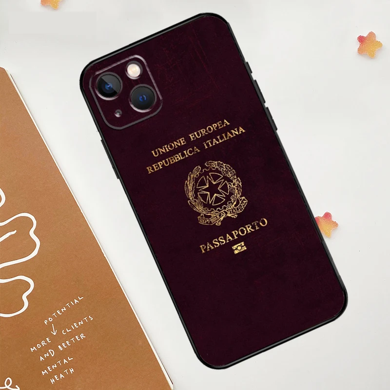حافظة جواز سفر ألمانية إيطالية فرنسية لهاتف آيفون 17 Air 16 15 14 13 12 11 Pro Max mini 16e 15 16 Plus Funda غطاء سيليكون #4