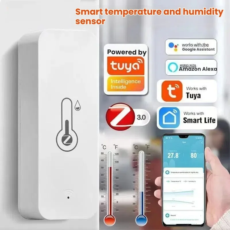 Tuya Smart Temperature Humidity Sensor Mini 2023 New Upgrade Bluetooth-Compatible APP Remote Control Thermometer Hygrometer
