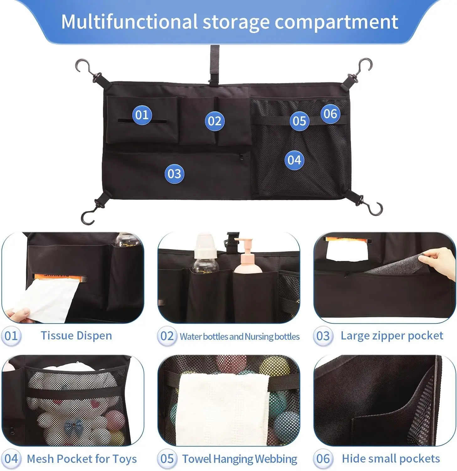 Universal wonderfold wagon net storage W2 W4 stroller organizer bag mesh organizer  wheelchair accessories