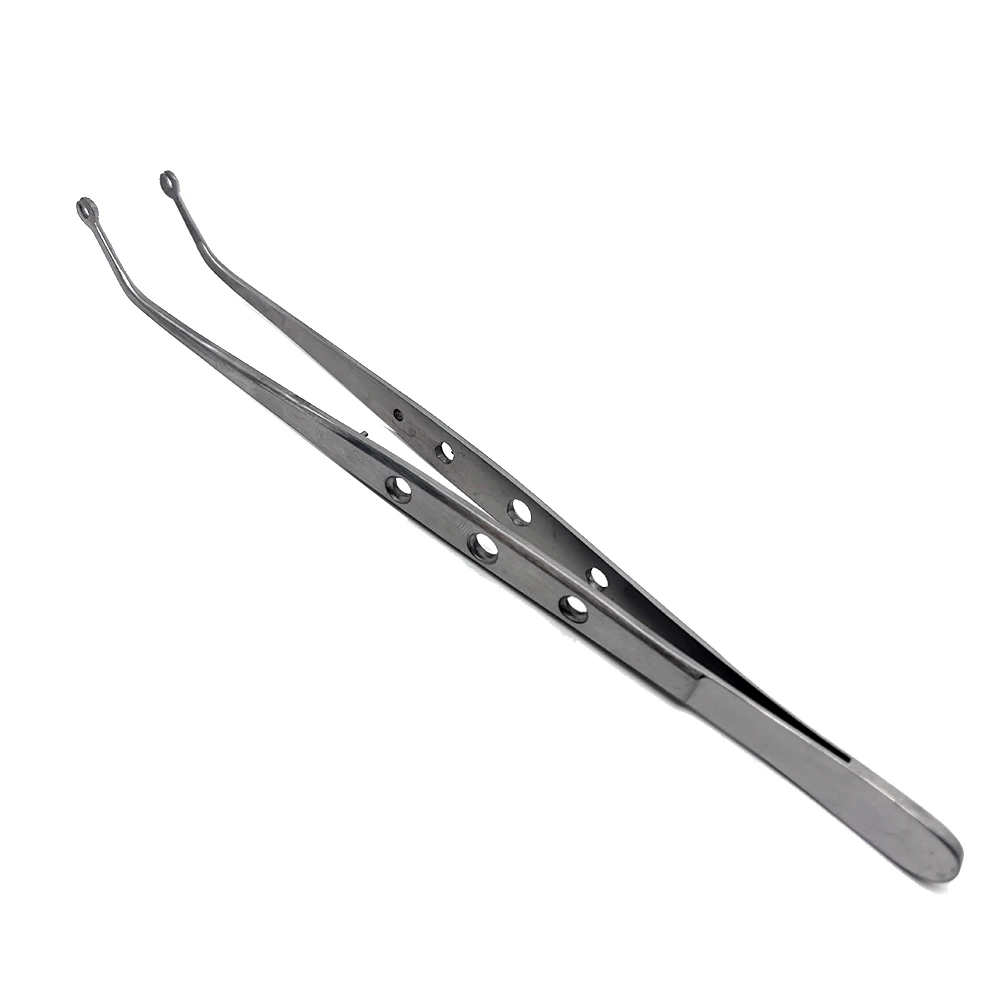 Dental Surgical Stitching Tweezer Cotton Dressing Forcep Slots Surgical Needle Tweezers Operation Serrated Tip