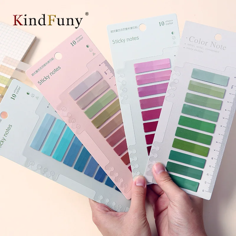 Kindfuny 200PCS PET Transparent Sticky Notes Perspective Waterproof Clear Fluorescence Memo Pad Stationery School Office Supplie