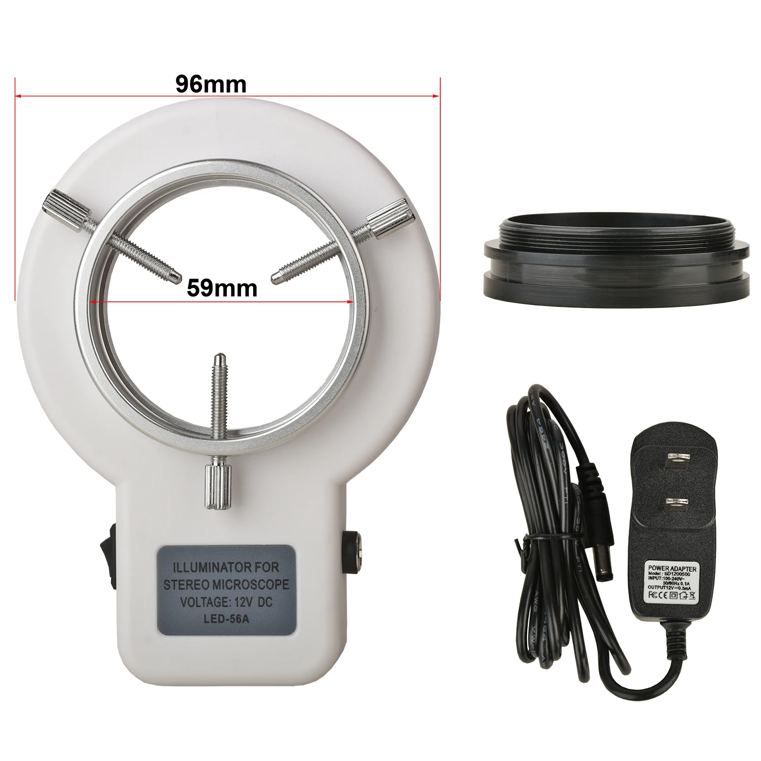 

KOPPACE 59mm Installation Interface Microscope Adjustable Ring Light LED Light Source 56 Lamp Beads 360 Degree Rotation