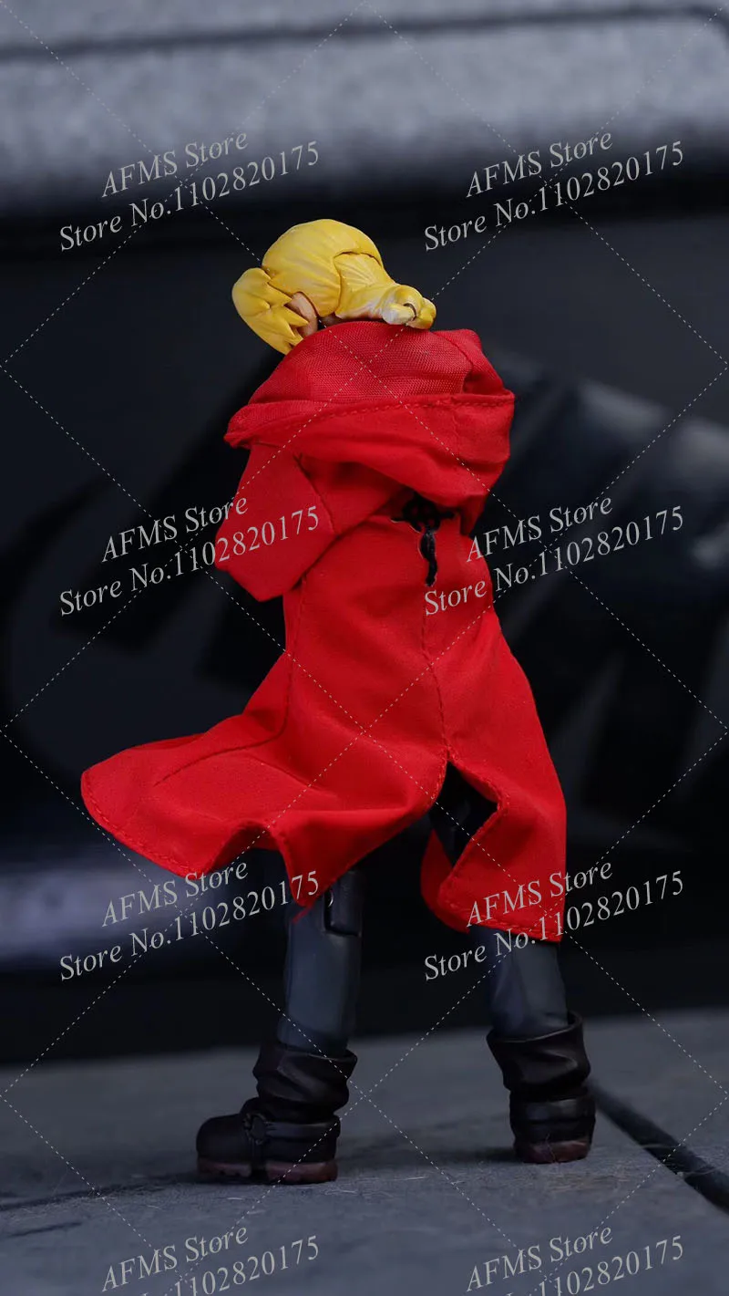 1/12 Men Soldier Edward Elric Red Windbreaker Anime Alchemist Cosplay Coat Clothes For 6Inch Action Figure Body Model Toys