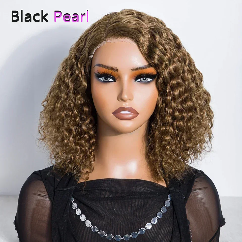 

Peruvian Jerry Curly Bob Wig Pre Cut Kinky Curly Wigs Pre Bleached 6x6x1 Lace Wig Pixie Cut Short Dull Cyan Human Hair Wigs