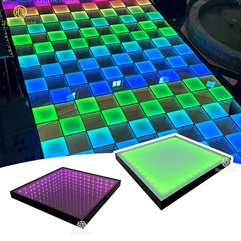 Bar Disco Wedding Light 3D Abyss Portable Floor Tile LED Luminous Panel RGB 3in1 LED Mirror Dance Floor - Image 3