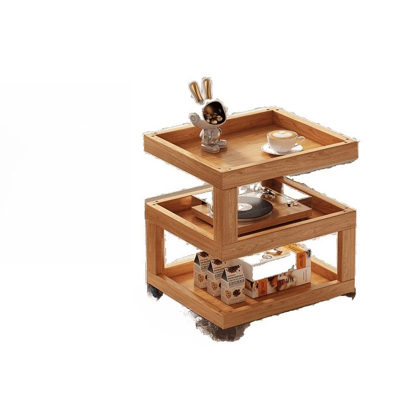 

Living room household small square table, Chinese bamboo simple coffee table, balcony leisure, a few shelves
