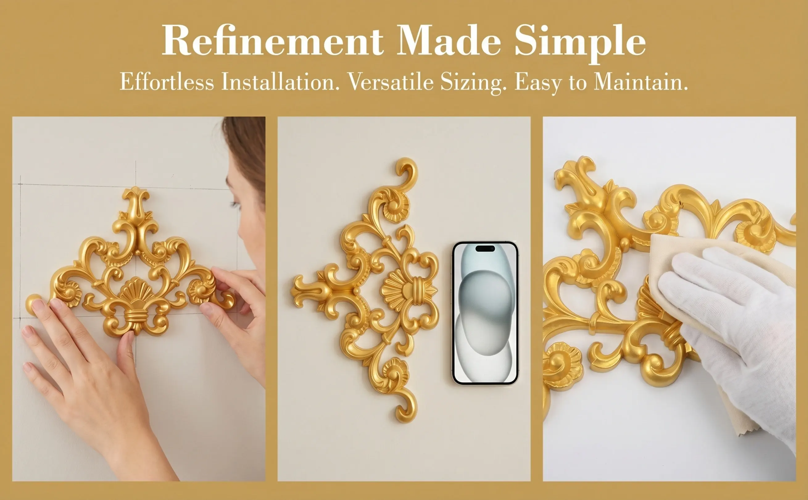 PVC Carving Flower Applique Plastic Onlay Ornament for Wall Ceiling Door Furniture Cabinet Wardrobe Decorative Wall Onlay