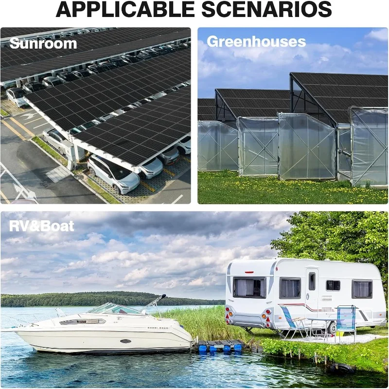 home.100 Watt Solar Panel, 12V Monocrystalline PV Module 25% High-Efficiency for Home RV Rooftop Boat Caravan Cabin Farm Off-Gri