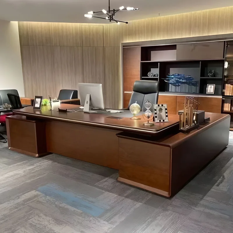

Large L Shaped OfficeTable Drawer Cabinet Asthetic Manager Office Desks Wooden Executive Escritorios De Oficina Accessories