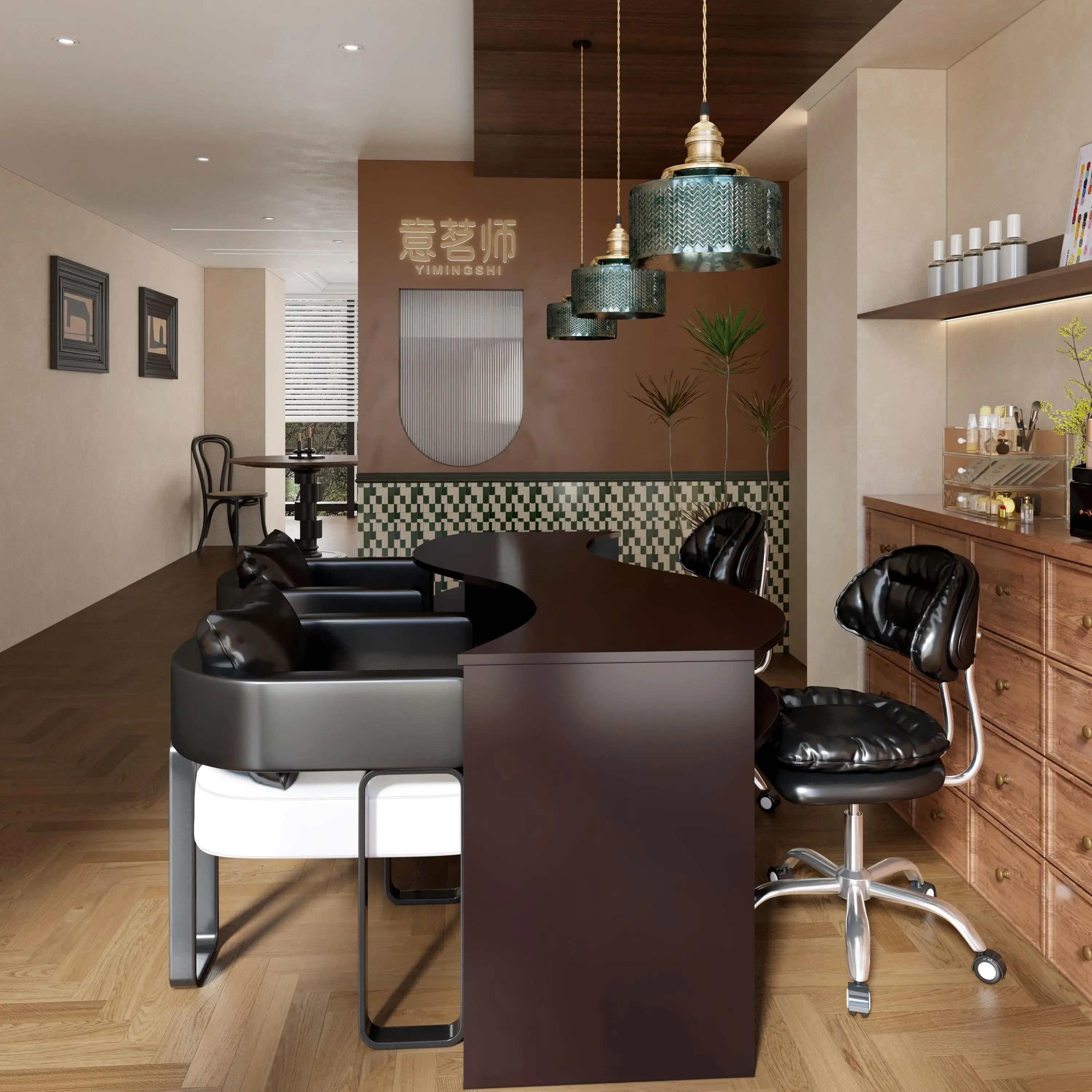 SM new manicure table and chair set, antique manicure shop special table, new high-end sense