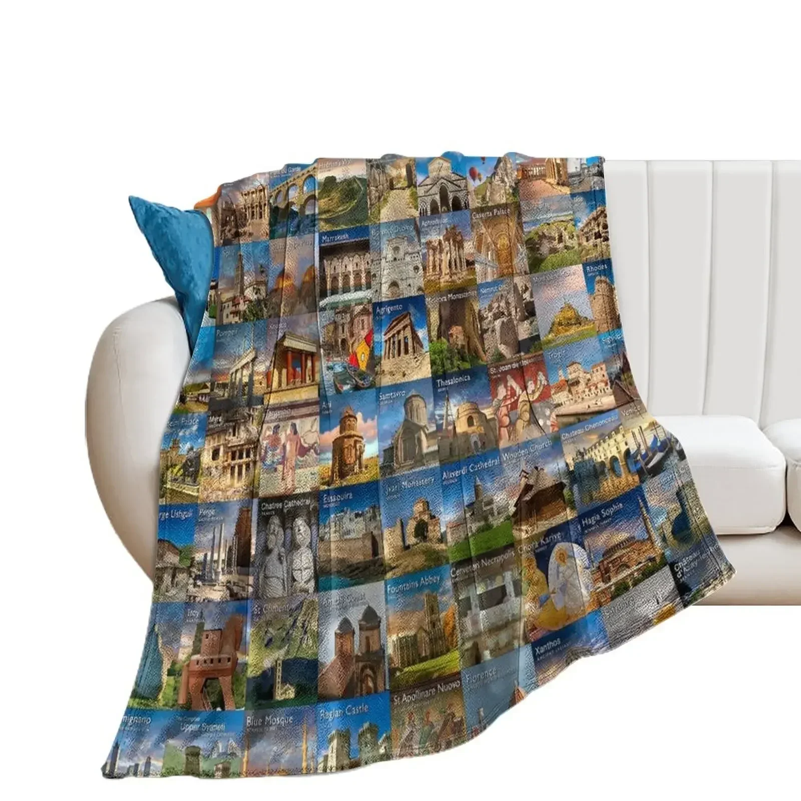 UNESCO World Heritage Sites Throw Blanket Multi-Purpose blankets and throws Blankets