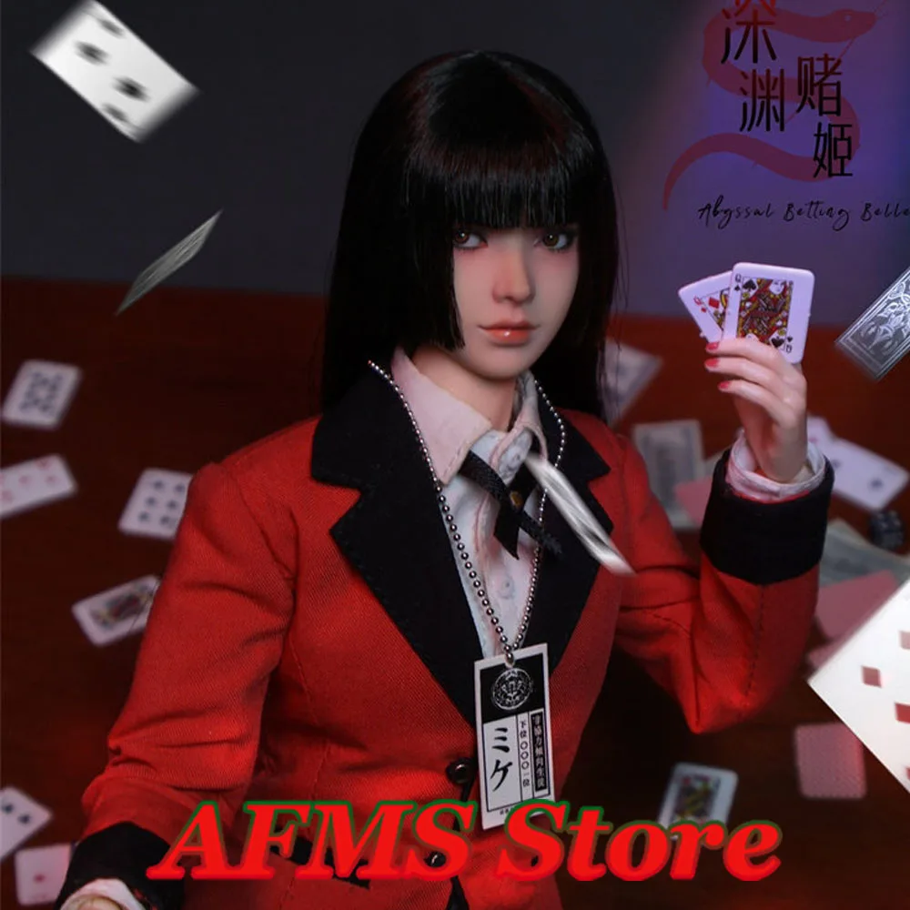 

K-009 1/6 Scale Collectible Figure Abyssal Betting Belle Yumeko Movable-Eye Head Sculpture 12" Women Soldier Action Figure