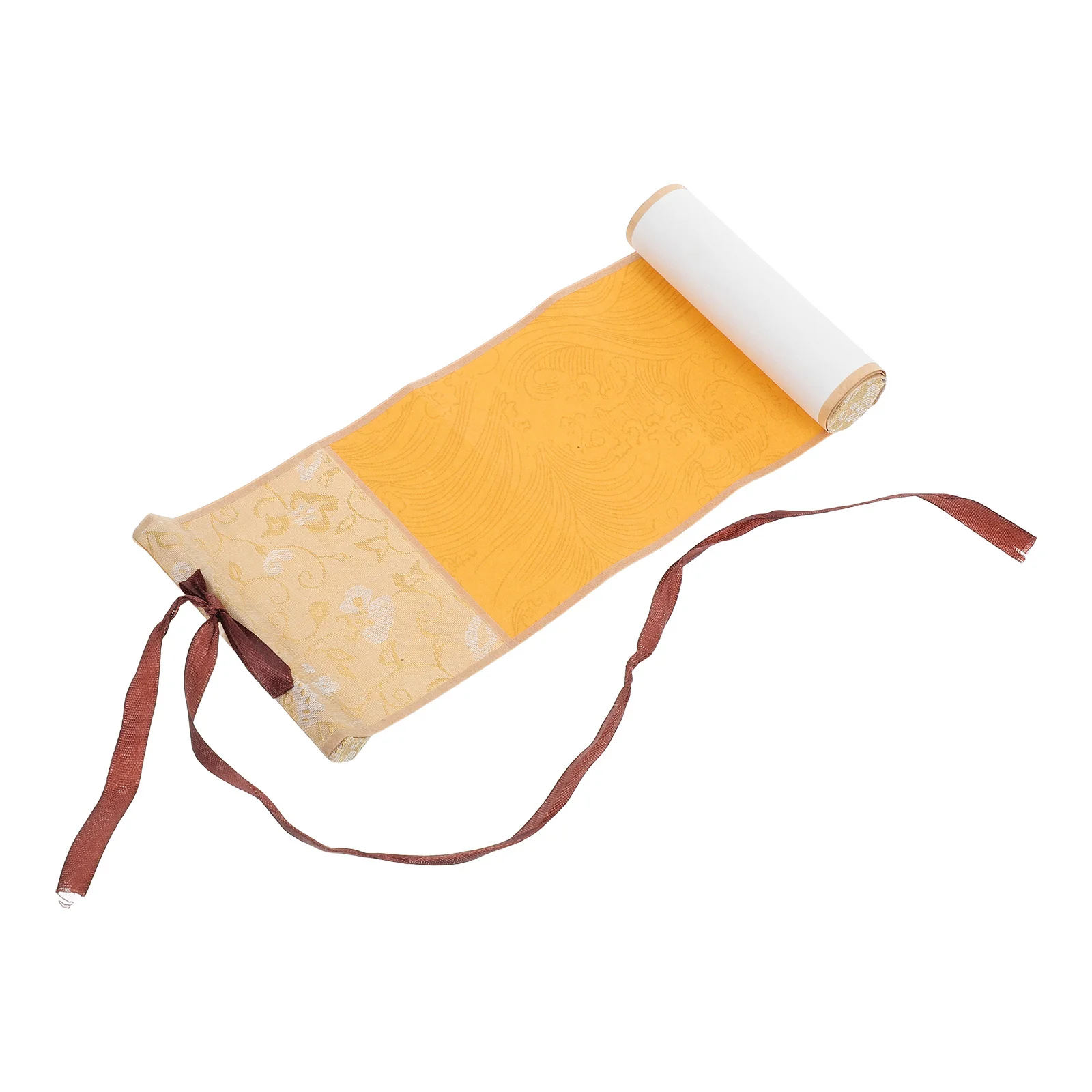 

Chinese Calligraphy Scroll Paper Blank Rice Xuan Paper 10x36cm Wooden Rod Hanging Scroll for Practice Writing Painting