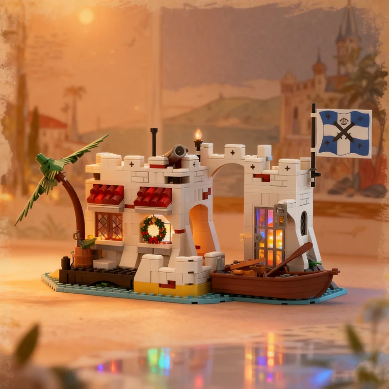 553 pçs moc lagon lock remake piratas modelo blocos de construção arquitetura ideia criativa educação brinquedos presentes natal tijolo