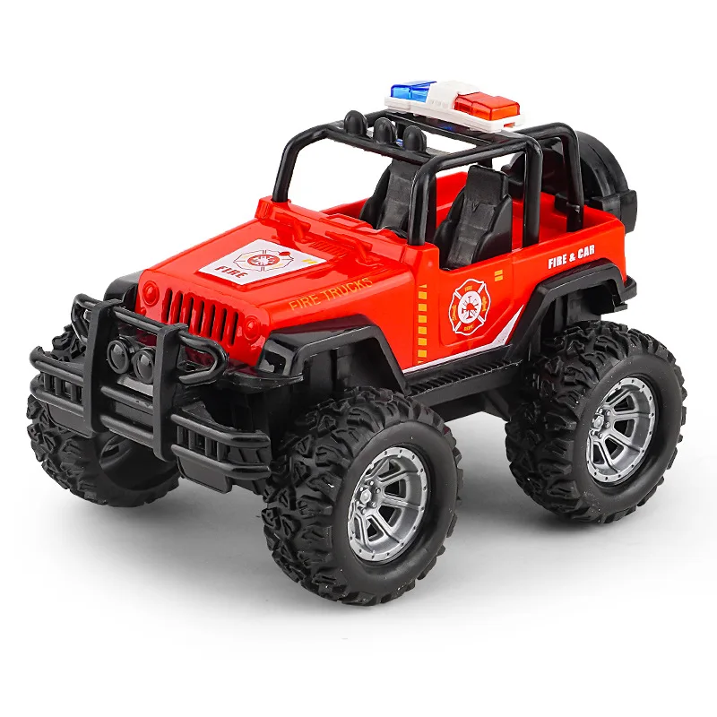 Children's inertia pull-back simulation off-road vehicle baby puzzle ambulance fire police car boy stall car model