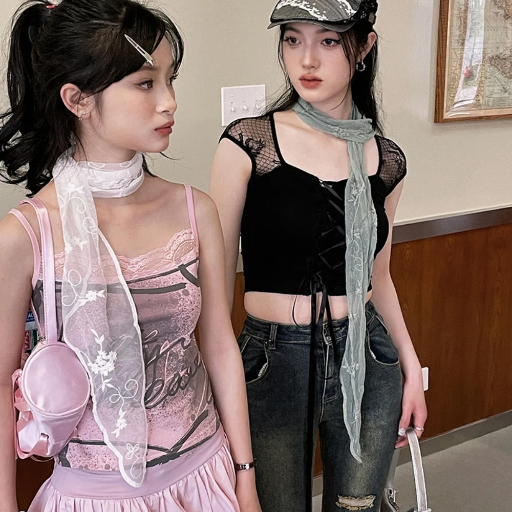 Kobiety Wąski Długi Szalik 140cm Jednolity Kolor Jedwab Czarny Torba Wstążka Opaski Choker Kwiatowy Koronkowy Szalik Y2k Długi Szalik Wstążka Szal