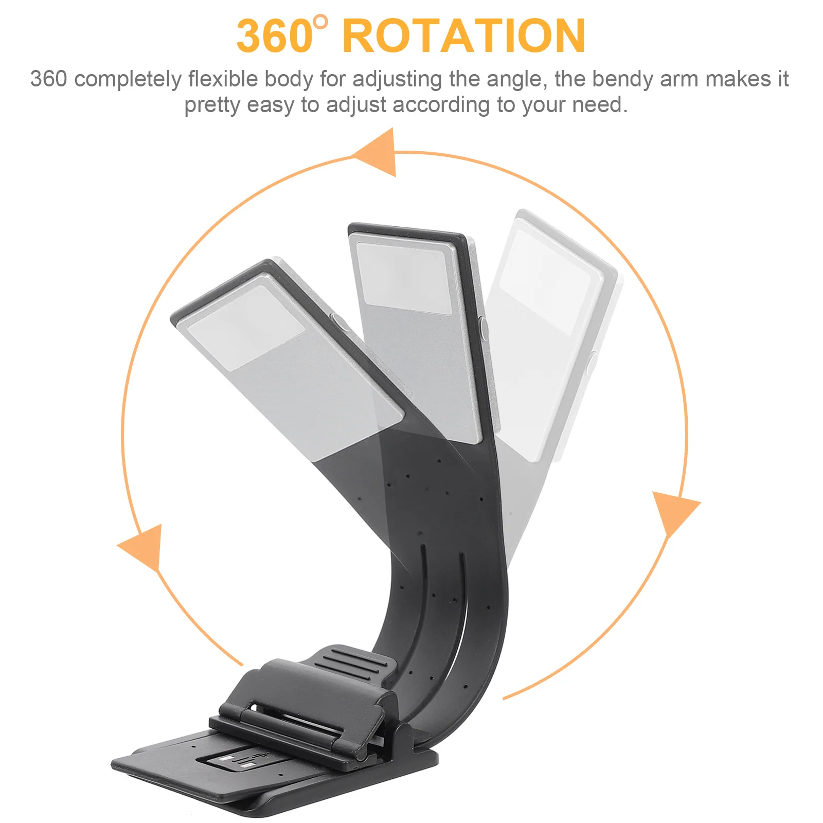 

Ultra-Thin Foldable Led Book Light Clip Reading Lamp Usb Rechargeable Flexible Magnetic Base For Bed Desk Metal Surfaces