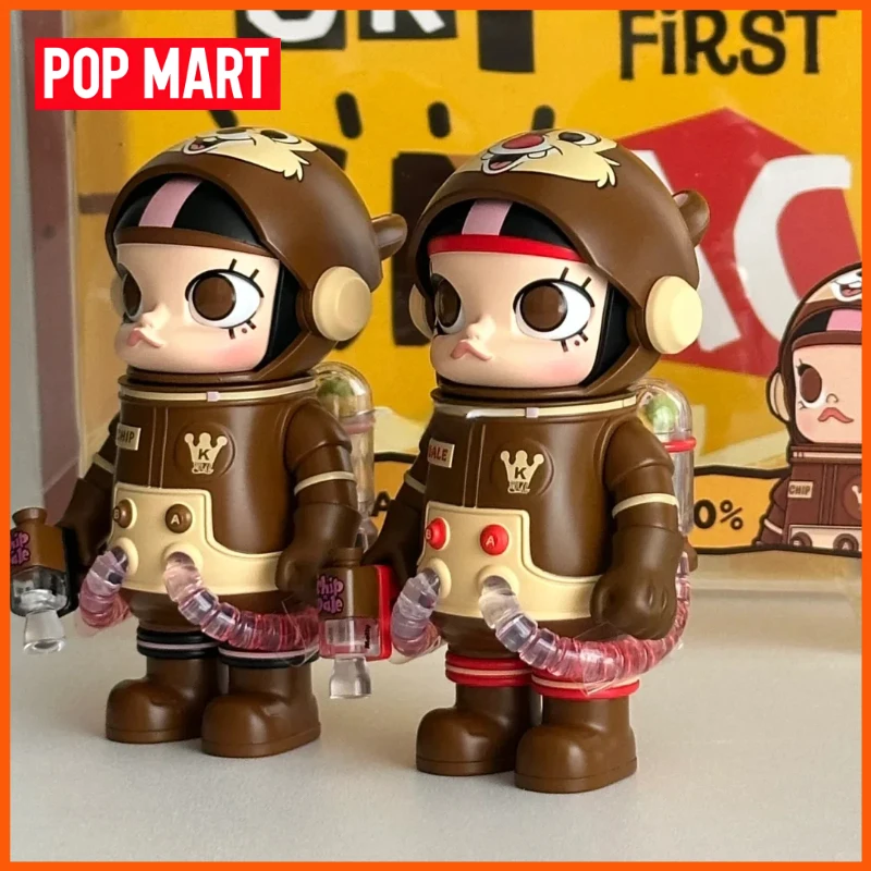 Genuine POP MART Disney Mega Space Molly 100% Chip And Dale Collectible Action Figure Ornaments Cute Gift Blind Box