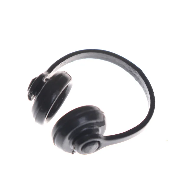 1/12 Scale Dollhouse Miniature Accessories Black Earphone Headphone