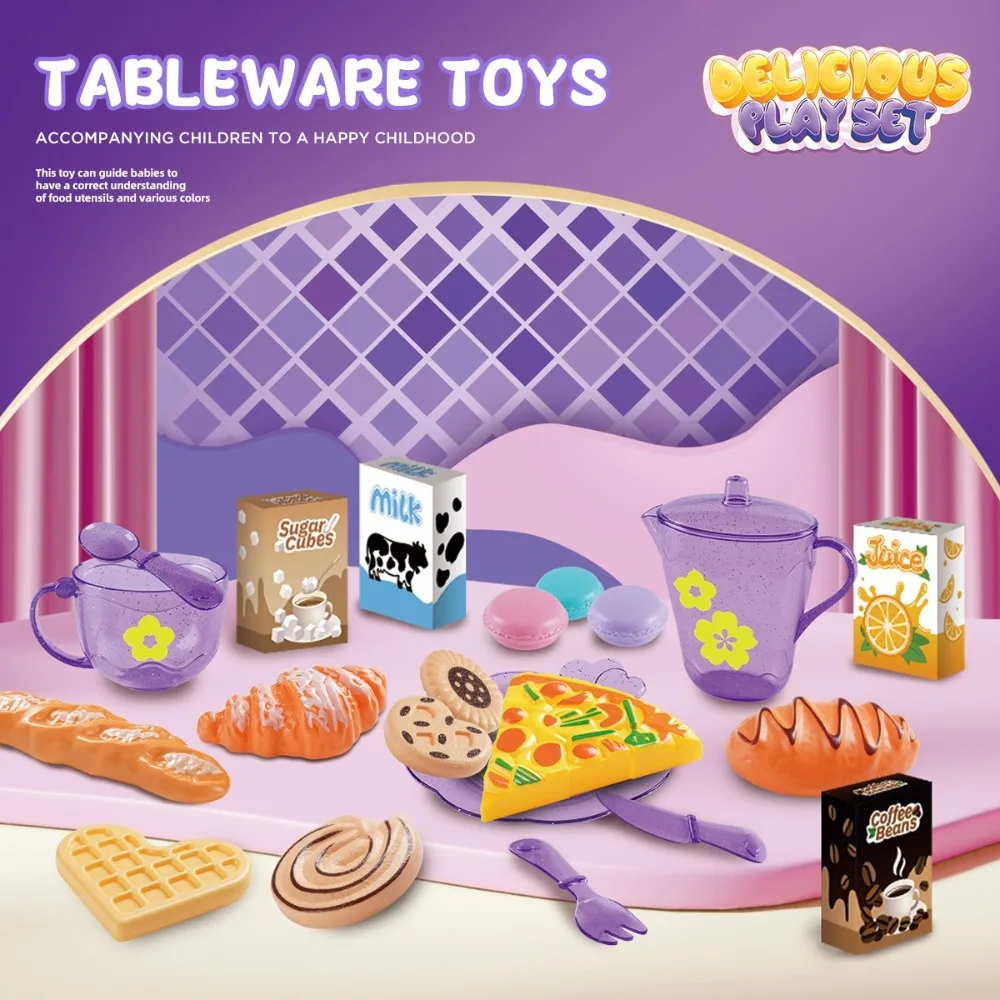 Chá tempo playset simulado cozinha playset mesa lanche com caso de armazenamento fingir cozinhar interativo montessori