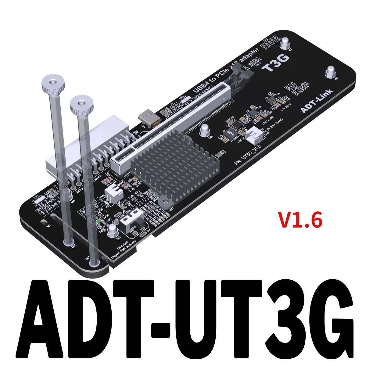 ADT UT3G V1.6 Laptop External Graphics Card USB4 to PCIe 4.0 x16 eGPU Adapter for Thunderbolt 3/4 NUC ITX STX Notebook PC Gaming