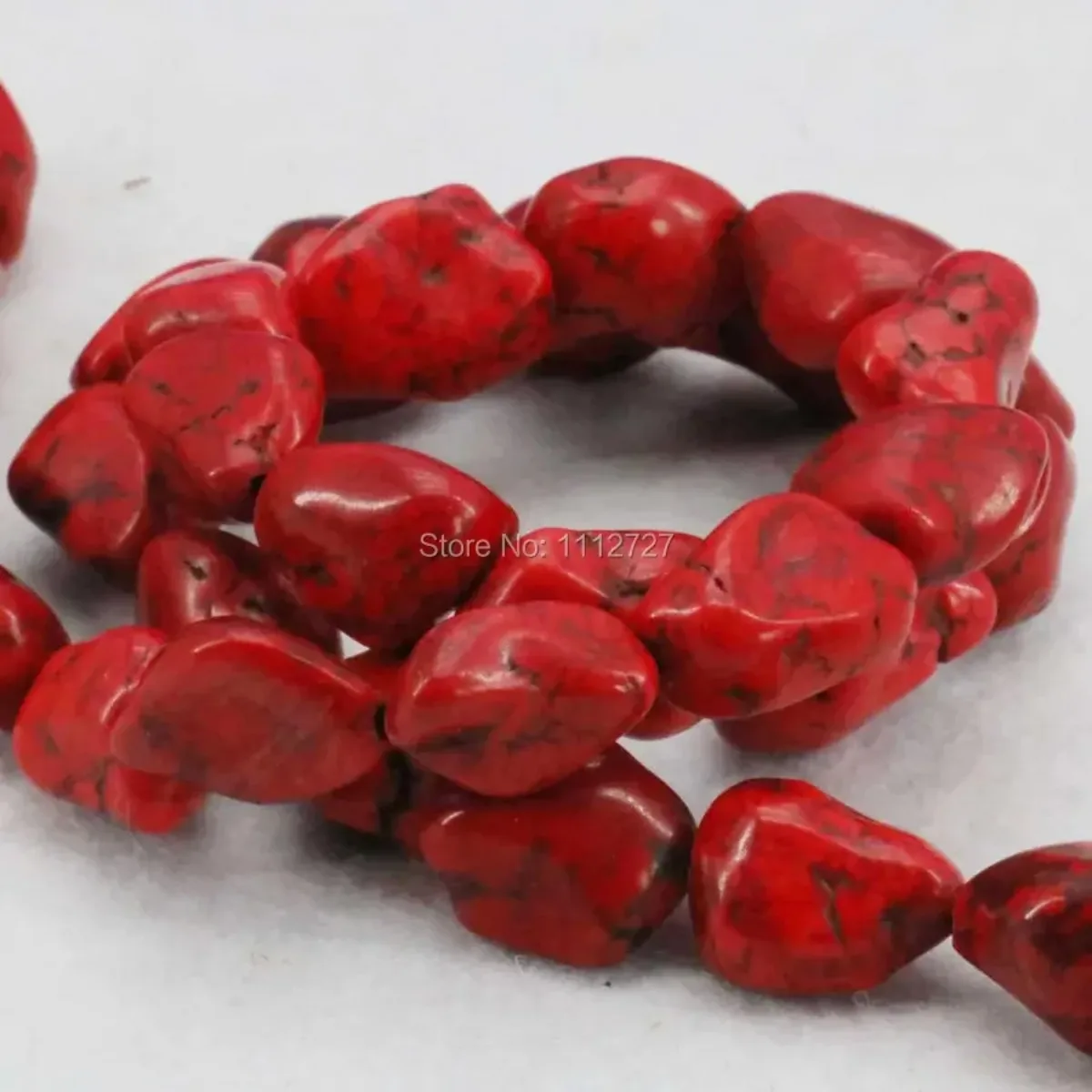 10-14mm Accessories Red Turkey Howlite Chalcedony Loose Beads Semi Finished Stone DIY Howlite 15inch Jewelry Making Girls Gifts