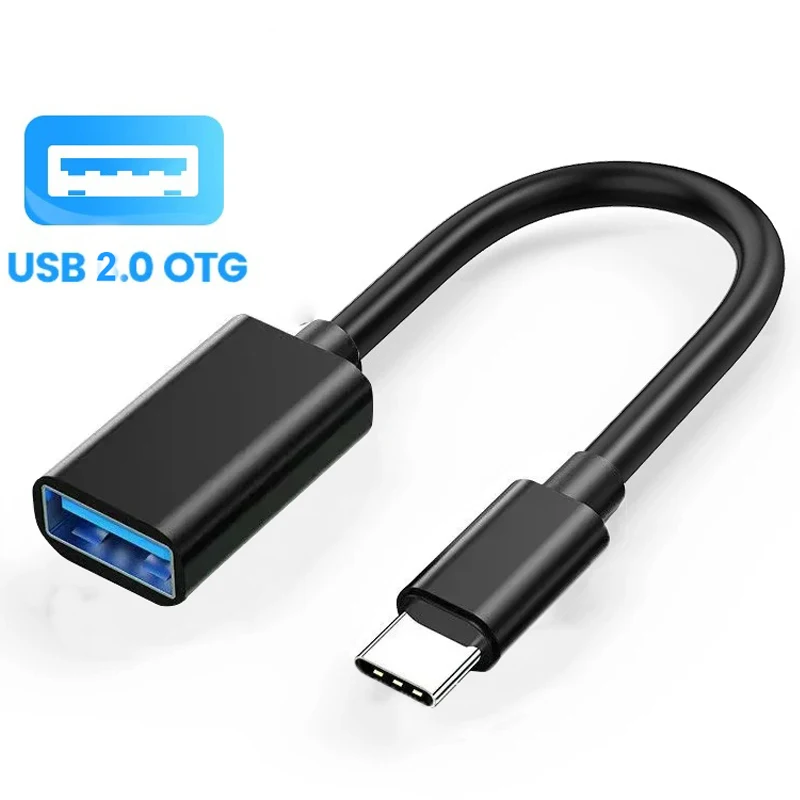 USB 2.0 para Tipo C Conversor de Cabo OTG, Cabo de Dados, Conector Flash Drive, Cabo Adaptador para Xiaomi, Huawei, Oneplus