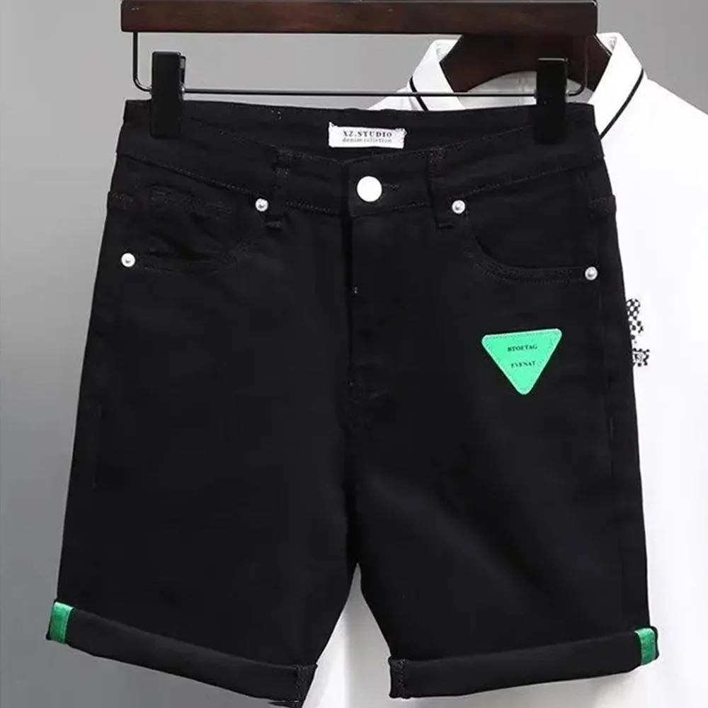 

2025 Summer New Men's Thin Black Denim Shorts Korean Retro Versatile Casual Fashion Trend Hip Hop Street Simple Slim Men Bottoms