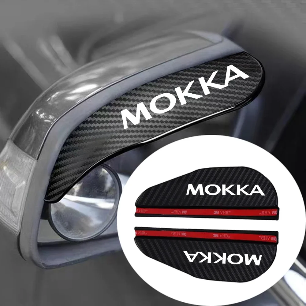 

2x Car Rearview Mirror Rain Eyebrow Protector Rain Sticker for Opel Mokka Weatherstrip Mokka Logo Car Accessories