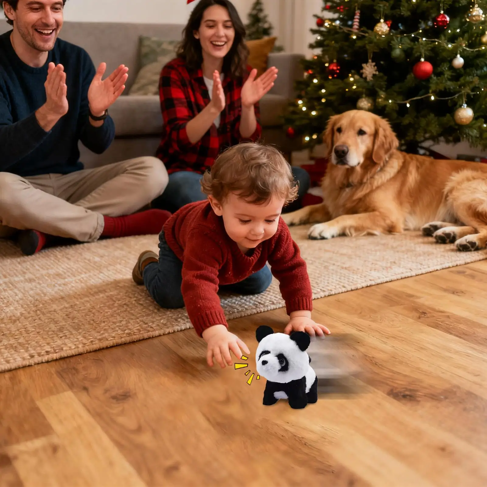 لعبة المشي الناطقة على شكل حيوان الباندا المحشو الإلكترونية التفاعلية مع صوت للأطفال هدية عيد ميلاد السنة الجديدة لعيد الفصح #3