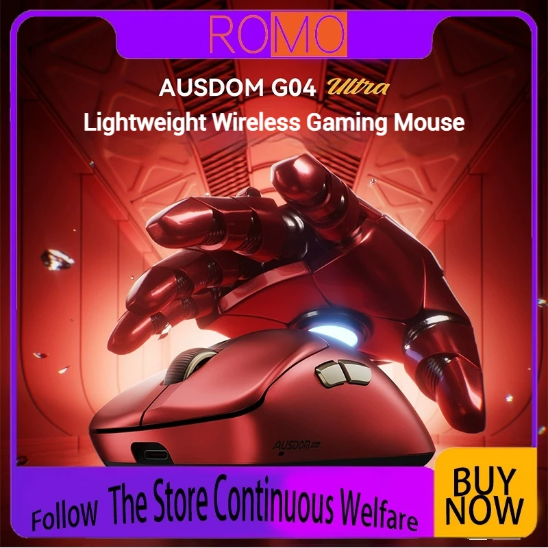 

AUSDOM G04Ultra Wireless Mouse Tri-Mode Dual 8K PAW3950 Star Flash Bluetooth Lightweight Mouse Gaming Ergonomic For Laptop PCusb