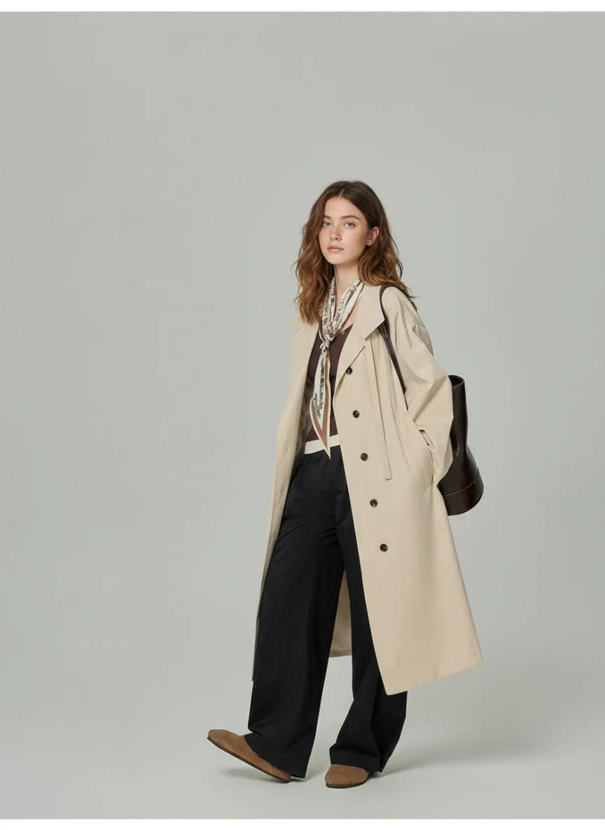 Coat for Winter, Office, and Casual Wear Women Trendy Long Trench Coat Breasted Coat for Work and Casual Daily Wear BA0708