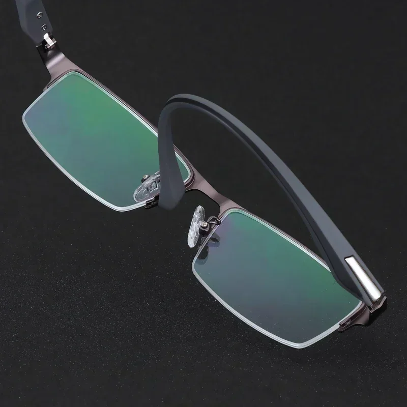 Progressive Multifokale Photochrome Lesebrille Anti-blau Licht Weit Anblick Gläser Männer Halb Rahmen Business Presbyopie Brille – Detail 20