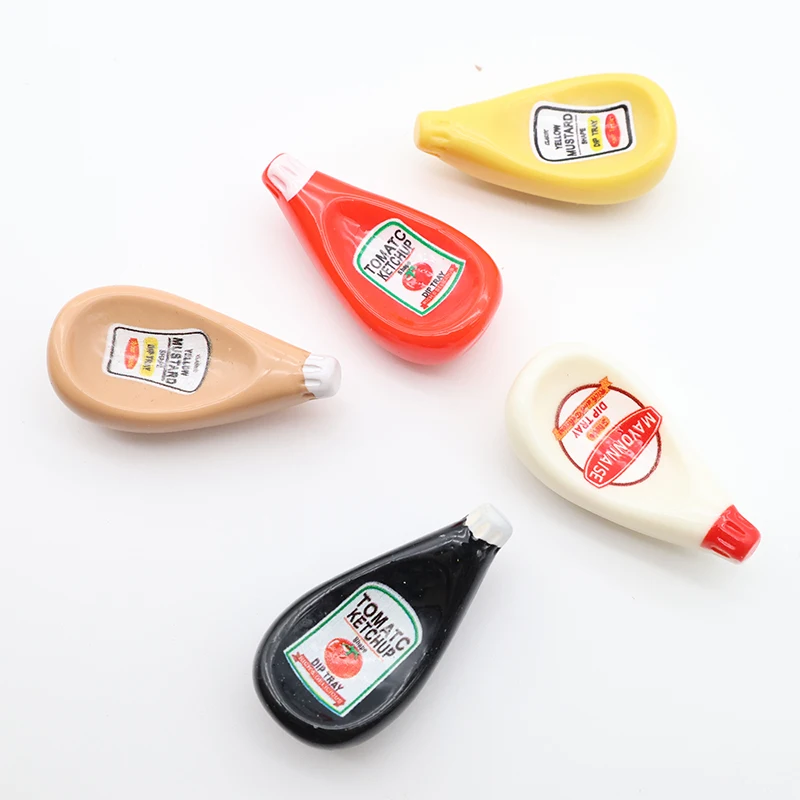New Mini Mustard Sauce Mayonnaise Ketchup Tomato Sauce Colorful Resin Fridge Magnets Refrigerator Sticker for DIY Memo Photo Map view 5