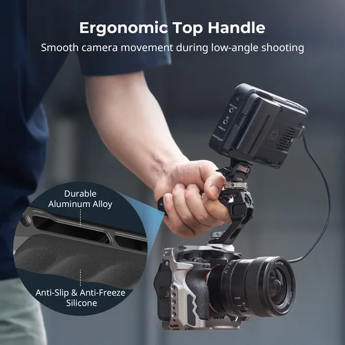 Imagen 2 del producto Manija superior SmallRig con kit de soporte para monitor, compatible con zapata fría para cámara DSLR para micrófono, luces de vídeo, monitores-5322