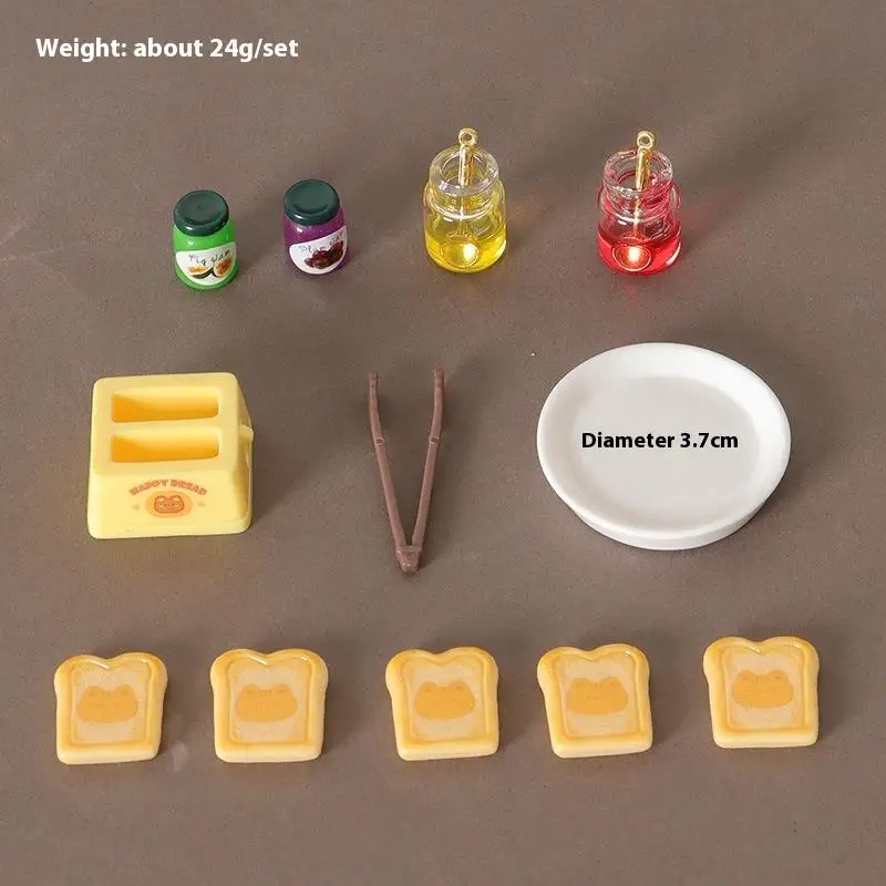 

[JN] 12PCS Dollhouse Simulation Bread Machine Jam Baking Clip Model Miniature Food Toy DIY Accessories Desktop