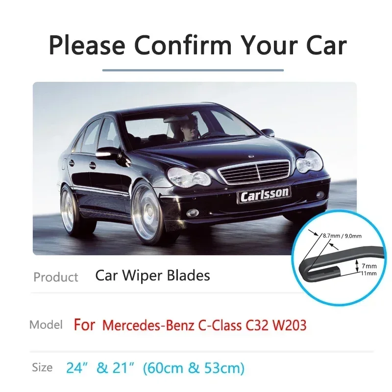 For Mercedes Benz C Class CClass C32 W203 2000 2001 2002 2003 Windshield Windscreen Brushes Accessories Car Front Wiper Blades