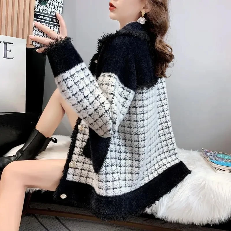 2025 herbst Winter Neue Kleine Wind Lamm Pelzmantel Frauen Pelz Eine Nachahmung Kaninchen Pelz Jacke Weibliche Lose Strickjacke Jacken