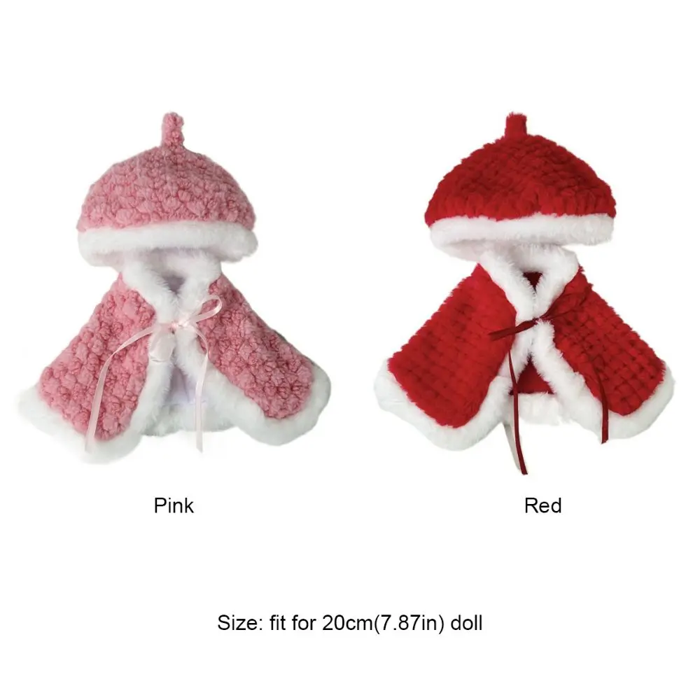 Creative 20CM Clothes Pink Red Changing Dressing Game Cloak Photo Props Replacement Outfit Shawl Cap Set Cotton Dolls