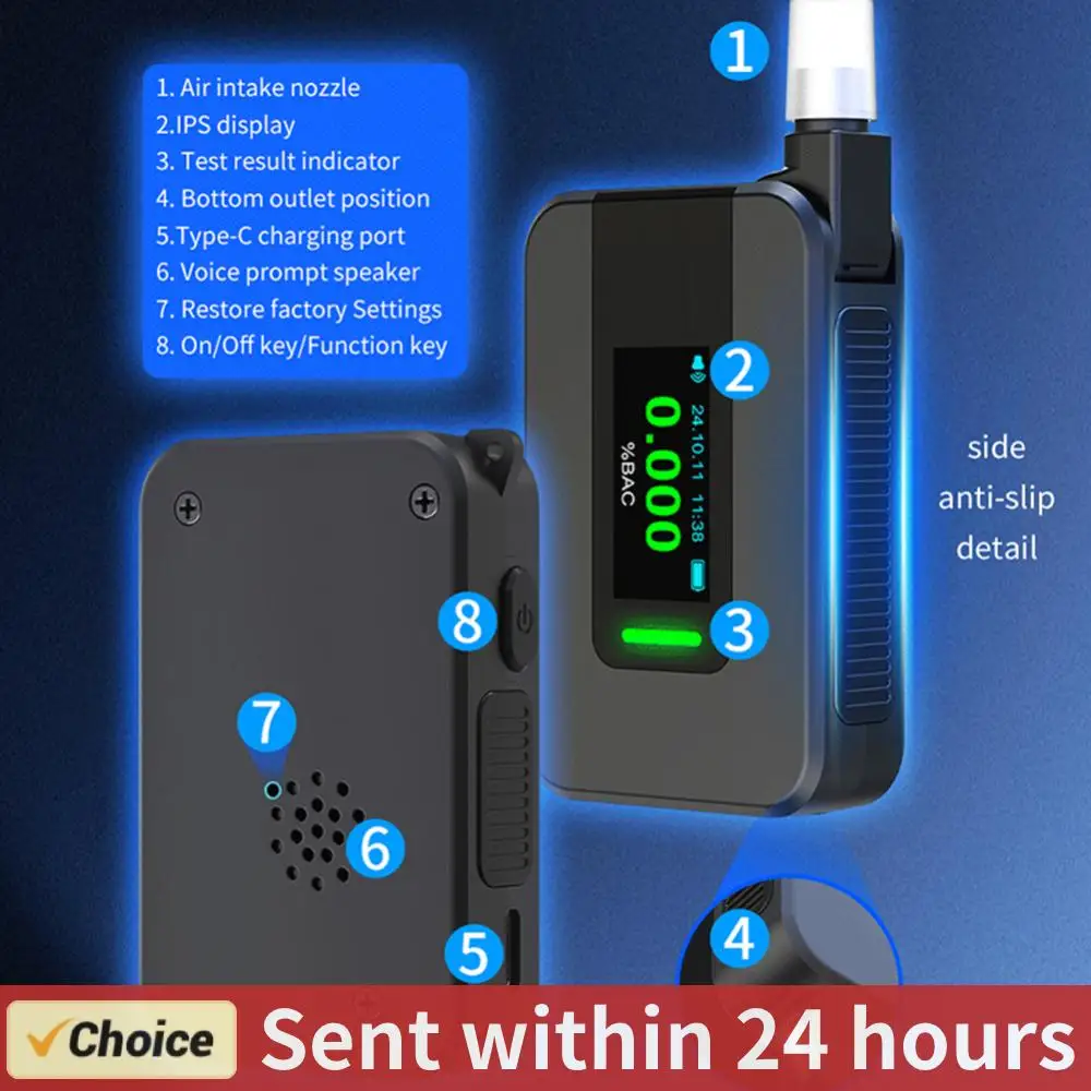 

Electrochemical Alcohol Tester Non-Contacting Electronic Breathalyzer Professional Breath Alcohol Tester for Professional Use