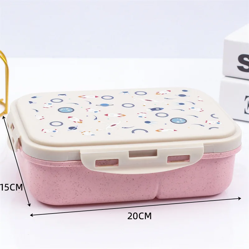 Snackbox Personalisierte Lunchbox für Kinder mit Namen, LOGO, Cartoon-Muster, Niedlichem Bild, Foto, inklusive Löffel und Gabel, aus Umweltfreundlichem Material, Geschenk – Detail 4