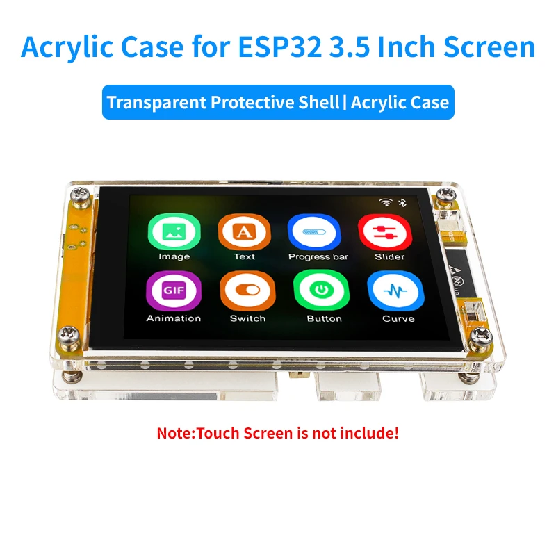 Acrylic Case for ESP32 Development Board 3.5 Inch Capacitive Touch Screen Transparent Protective Case for Arduino LVGL