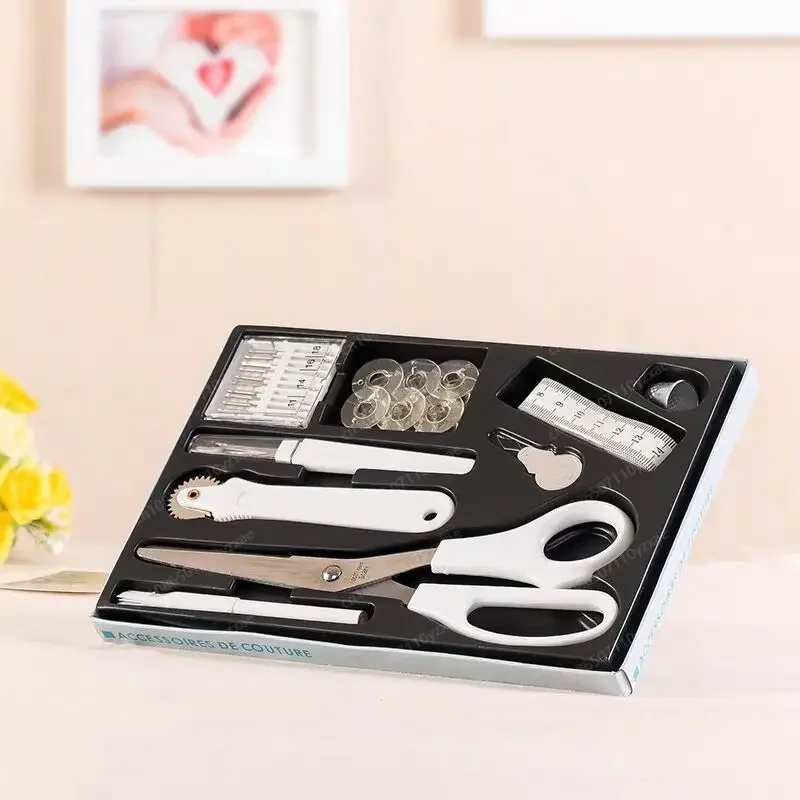 Sewing Machine Needle Threader, Tape Measure  Scissors Shuttle Core, Brush Thimble Shuttle Core, Sewing Tool Box