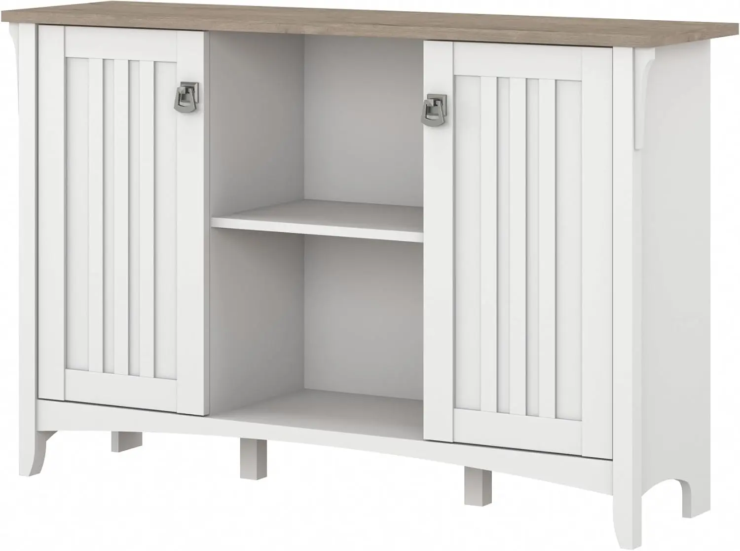 2024 HOT Accent Storage Cabinet with Doors in Pure White and Shiplap Gray