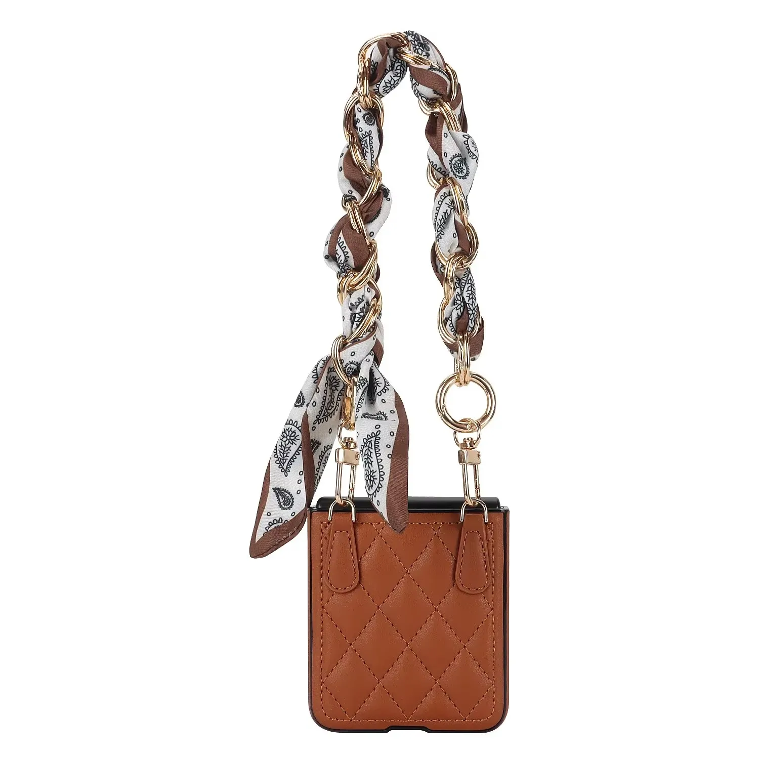 

Phone case For OPPO Find N2 N3 Flip 5G Multicolor Matte Plain Leather With Scarf Bracelet Shockproof Protection Soft Cover